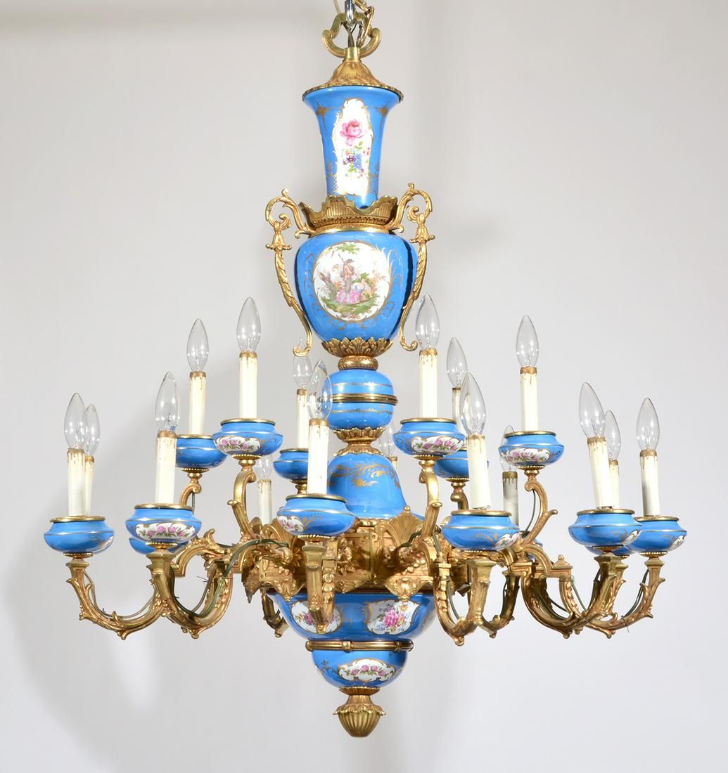SEVRES STYLE PORCELAIN AND BRONZE