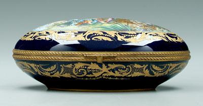 Sèvres style porcelain box, hand