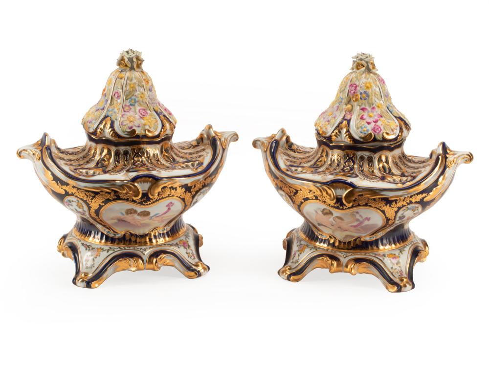 SEVRES-STYLE PORCELAIN COVERED