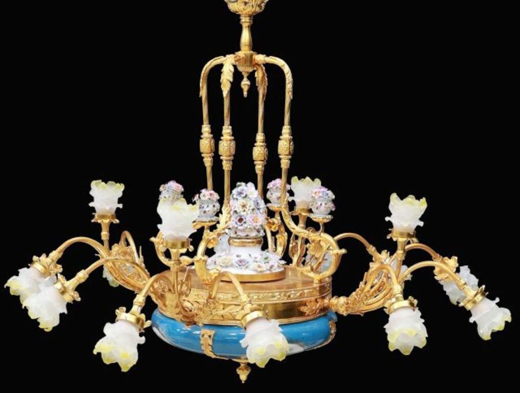 SEVRES STYLE PORCELAIN & GILT METAL
