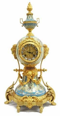 SEVRES STYLE PORCELAIN & GILT METAL