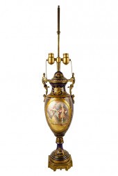 SEVRES-STYLE PORCELAIN URNmoun