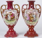 Sevres Style Porcelain Urns Ge