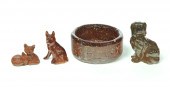 SEWERTILE BOWL AND THREE ANIMA