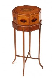 SEWING BOX ON STAND - New Engl