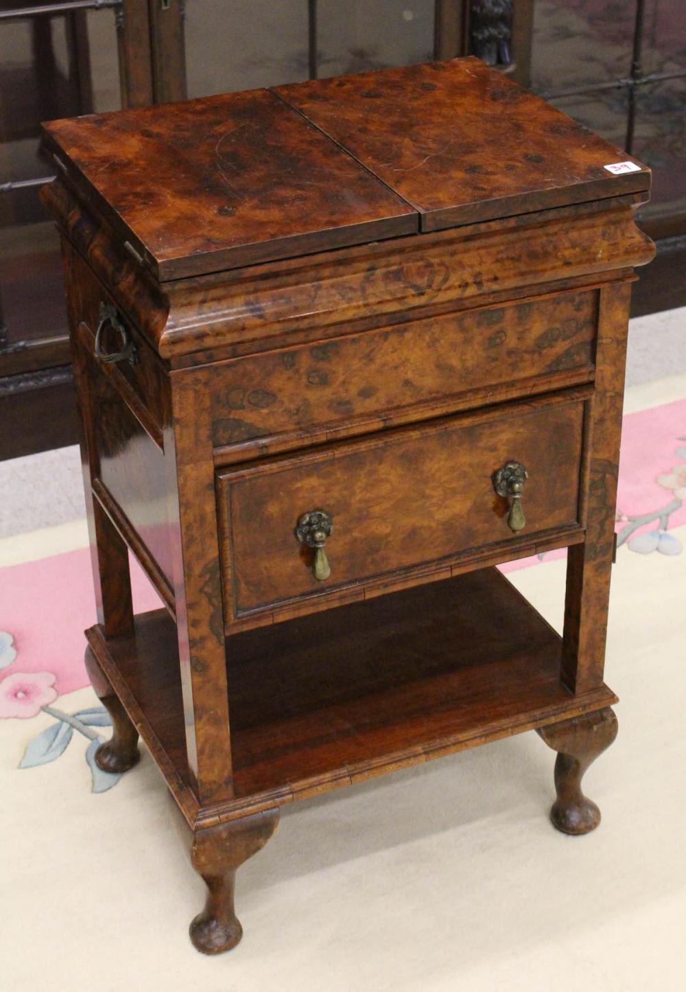SEWING CABINET, BURL VENEERSEWING