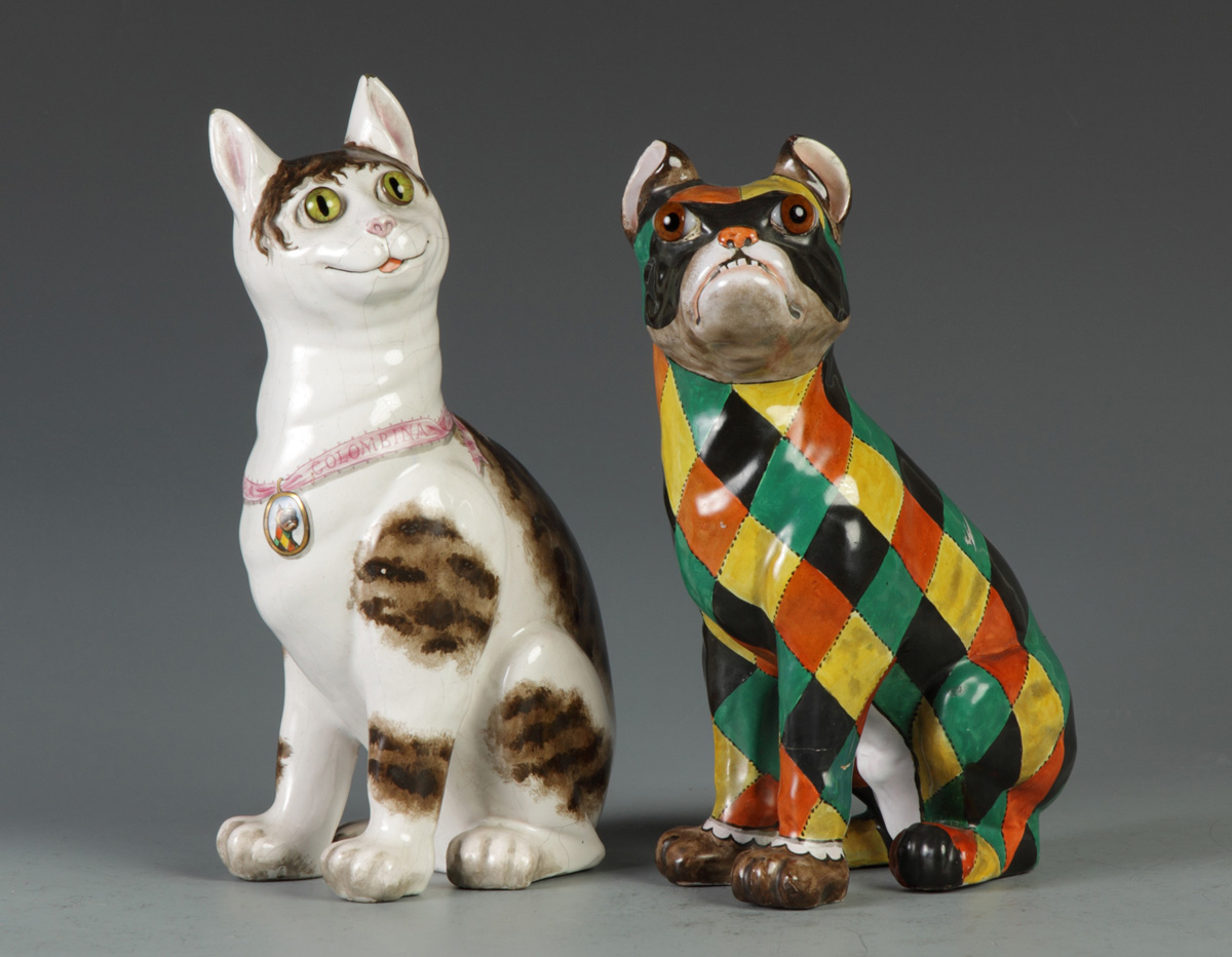Sgn. E. Galle Nancy Faience Cat &