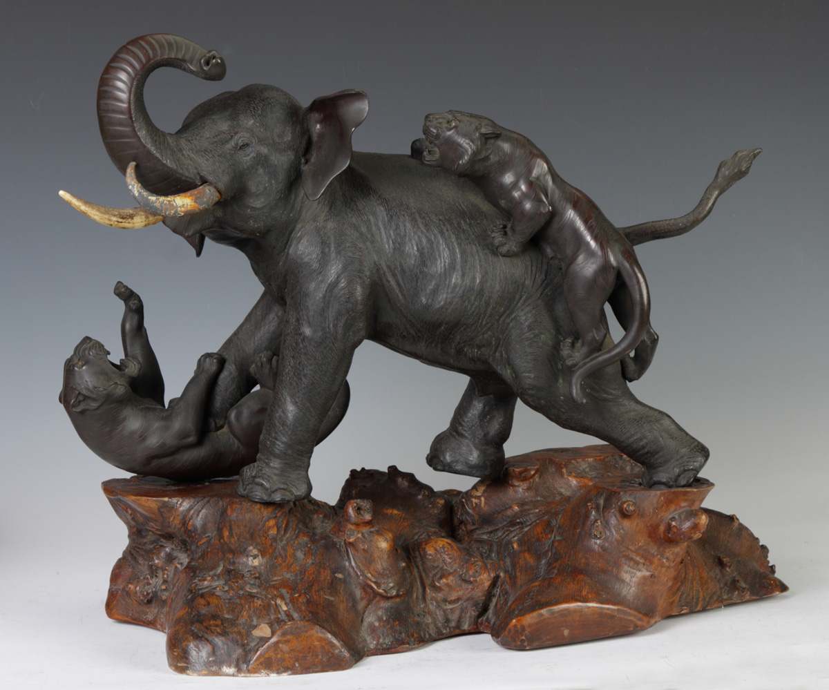Sgn. Japanese Bronze Elephant