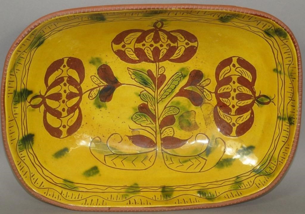 SGRAFFITO DECORATED REDWARE DISH BY