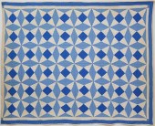SHADES OF BLUE ON WHITE PINWHE