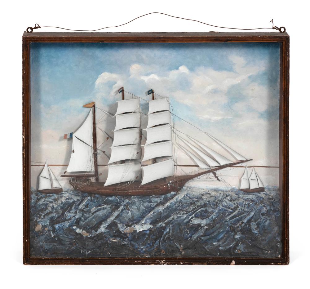 SHADOW BOX MARITIME DIORAMA 19TH