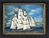 SHADOW BOX MODEL OF A THREE-MA