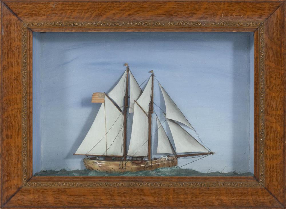 SHADOW BOX MODEL OF A TOPSAIL