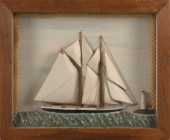 SHADOW BOX MODEL OF A SCHOONER