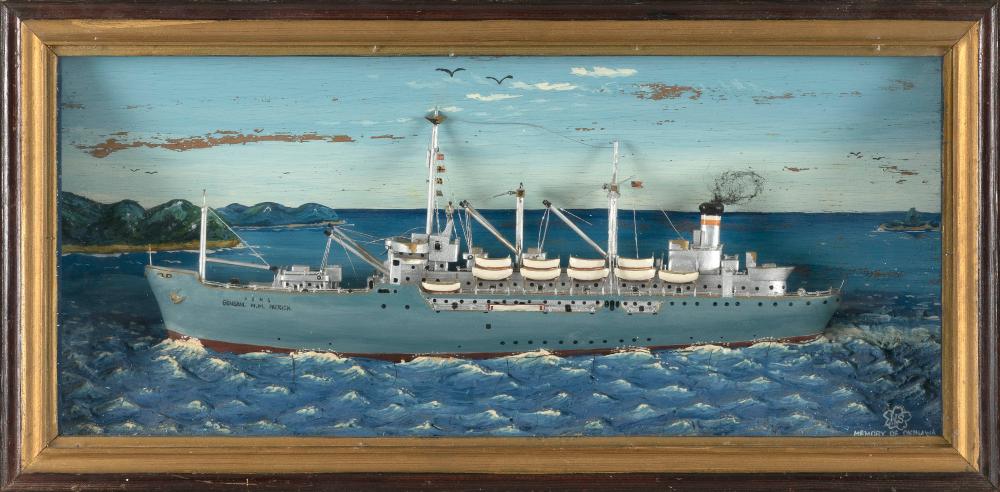 SHADOW BOX MODEL OF THE FREIGHTER