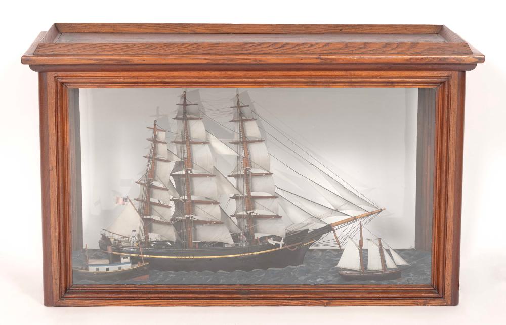 SHADOW BOX SHIP DIORAMA EARLY