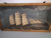 SHADOW BOX SHIP MODELAntique s