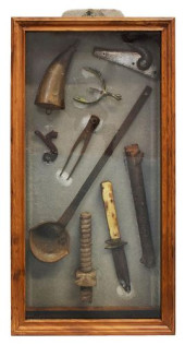 SHADOWBOX FRAMED WESTERN ITEMS