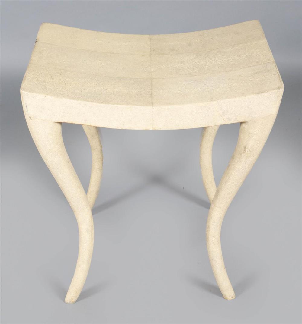 SHAGREEN BENCH, LABELED R & Y