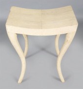 SHAGREEN BENCH, LABELED R & Y