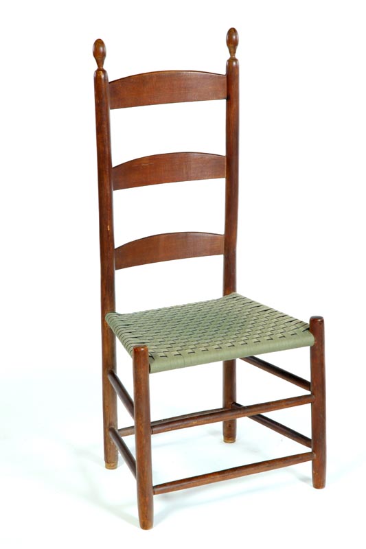 SHAKER LADDERBACK SIDE CHAIR. 