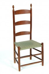 SHAKER LADDERBACK SIDE CHAIR.