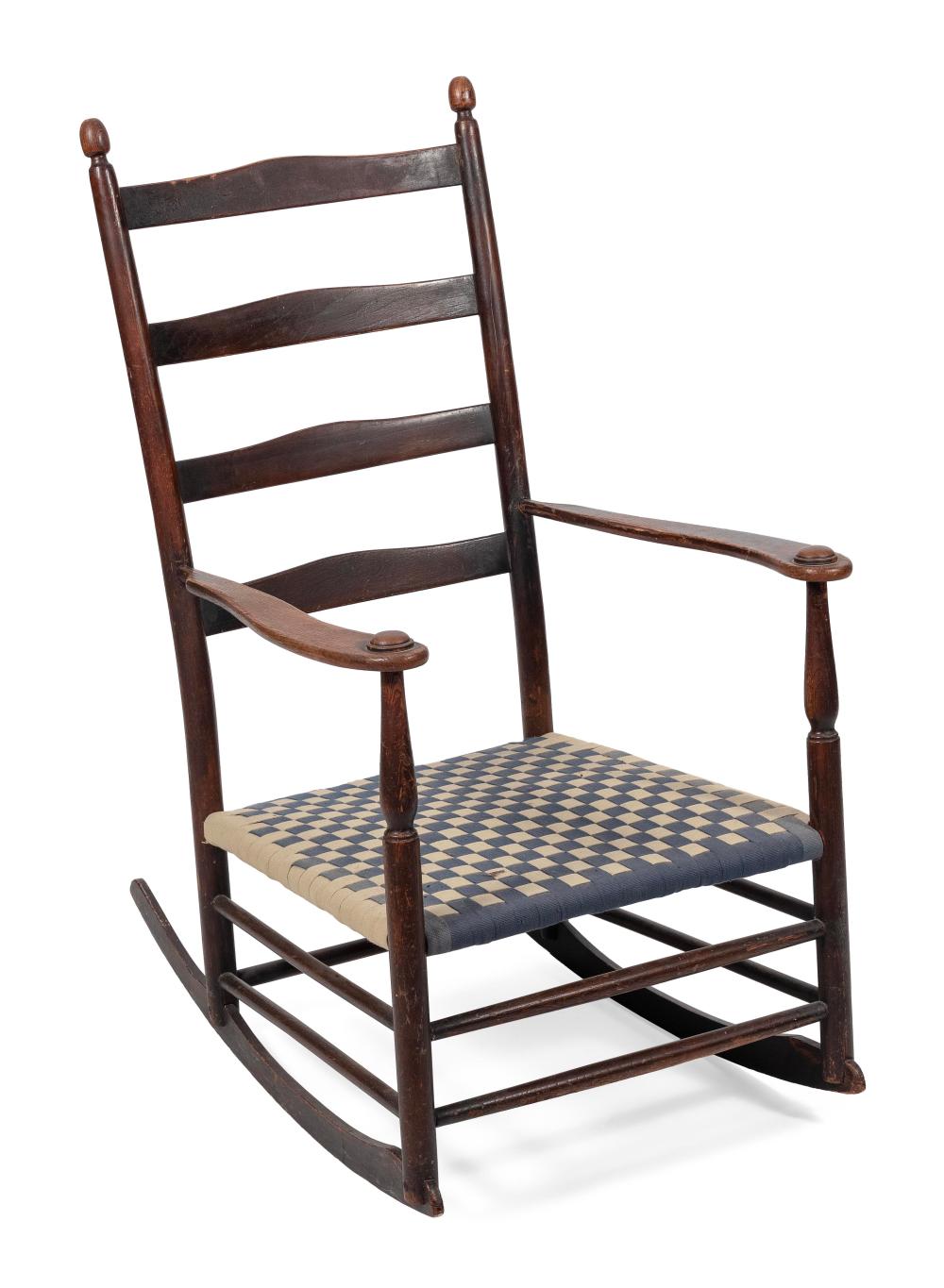 SHAKER ROCKER 19TH CENTURY BACK