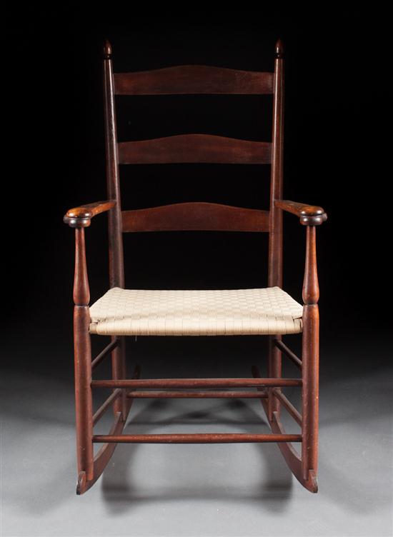 Shaker upholstered seat ladder-back