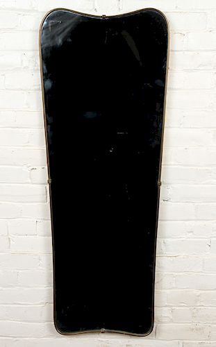 SHAPED BRASS ITALIAN MIRROR CIRCA