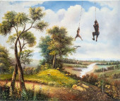 SHAY KUN LANDSCAPE SCENE OIL O