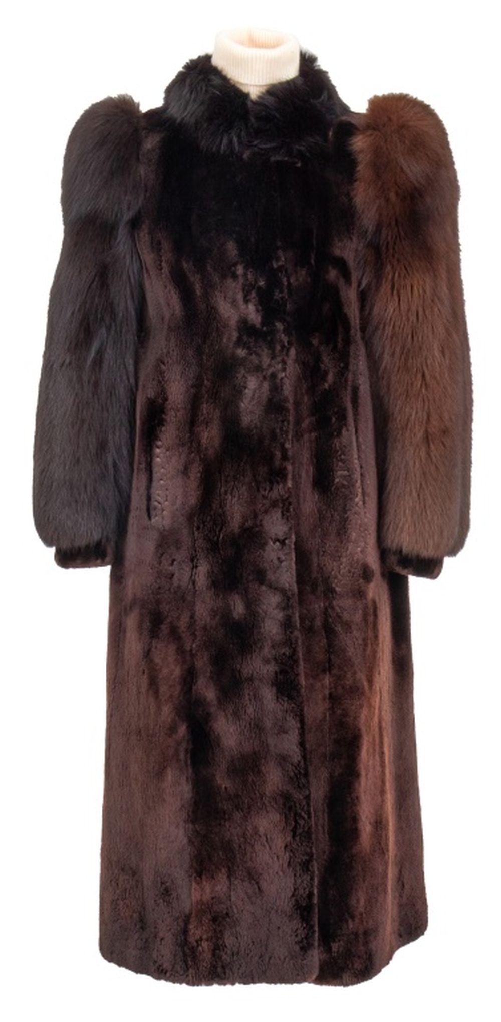 SHEARED BEAVER & FOX-TRIMMED FUR