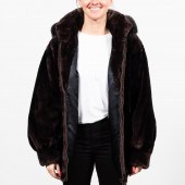 SHEARED BEAVER FUR ZIP FRONT H