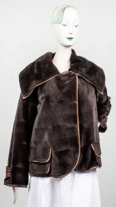 SHEARED BROWN BEAVER FUR JACKE
