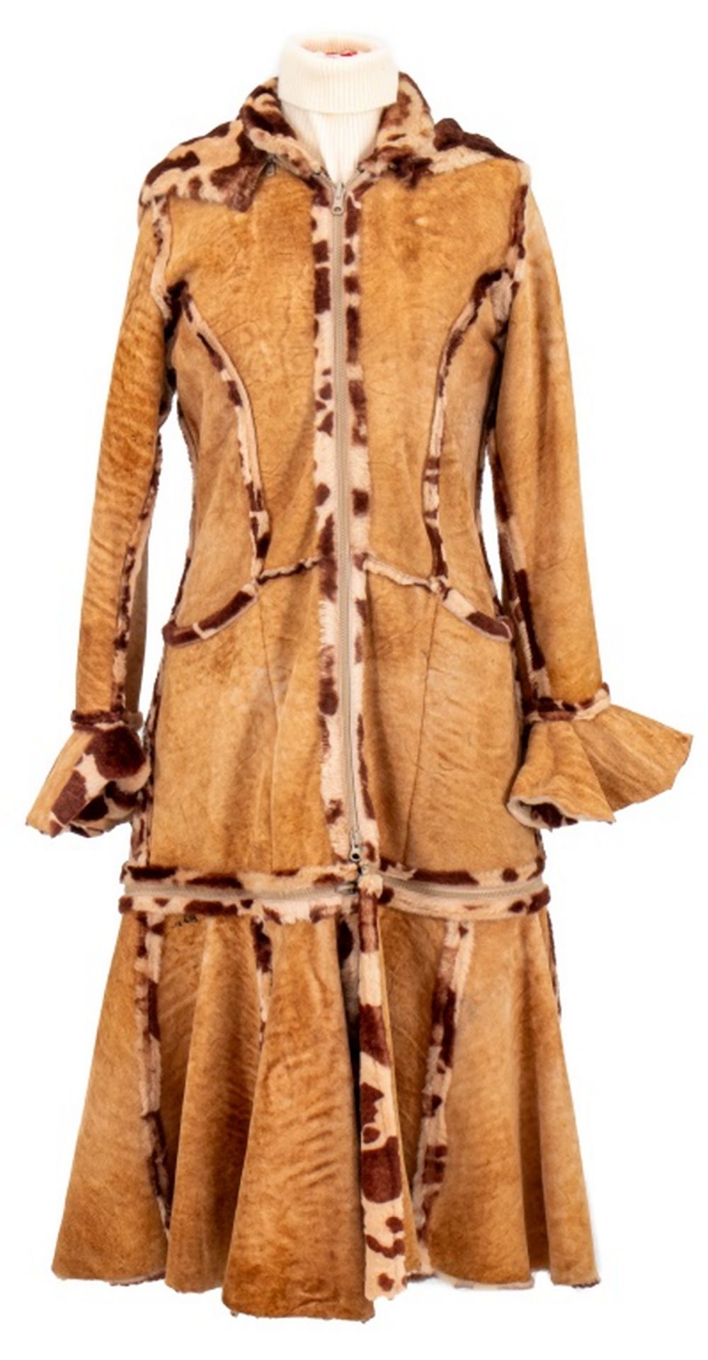 SHEARLING COAT WITH DETACHABLE HOOD