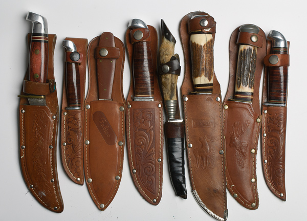 Sheath Knives Lot of Eight Makers