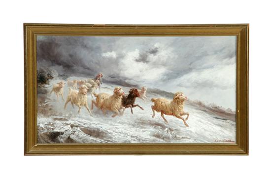 SHEEP HERDING IN WINTER STORM BY