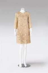 Sheer beaded and embroidered M