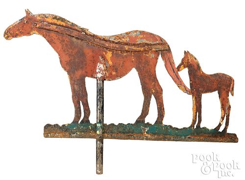 SHEET IRON HORSE AND FOAL