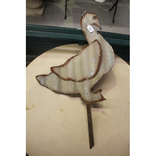 Sheet metal duck, approx 43cm W x