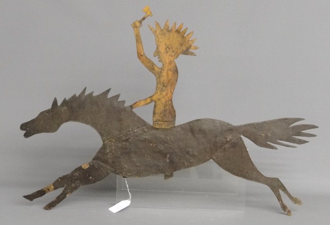 Sheet metal Indian on horseback