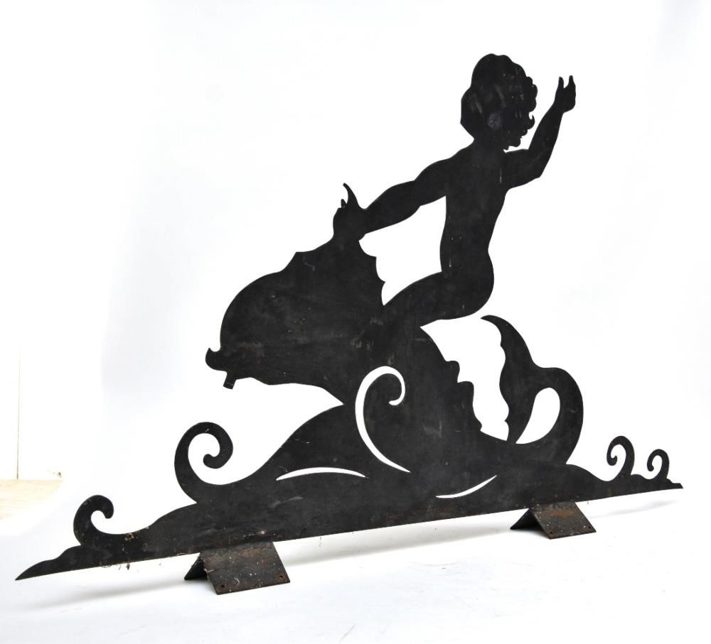 Sheet metal sculpture of a boy