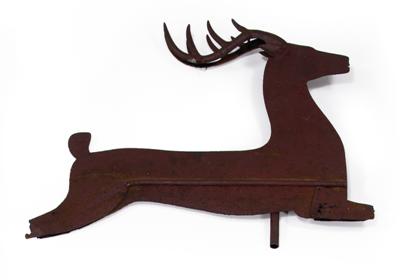 Sheet metal weathervane of a