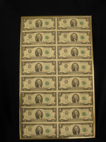 Sheet of 16 1976 $2.00 Star Notes