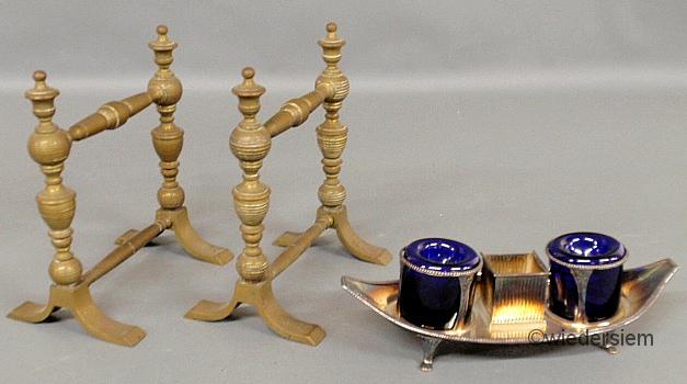 Sheffield inkstand with cobalt