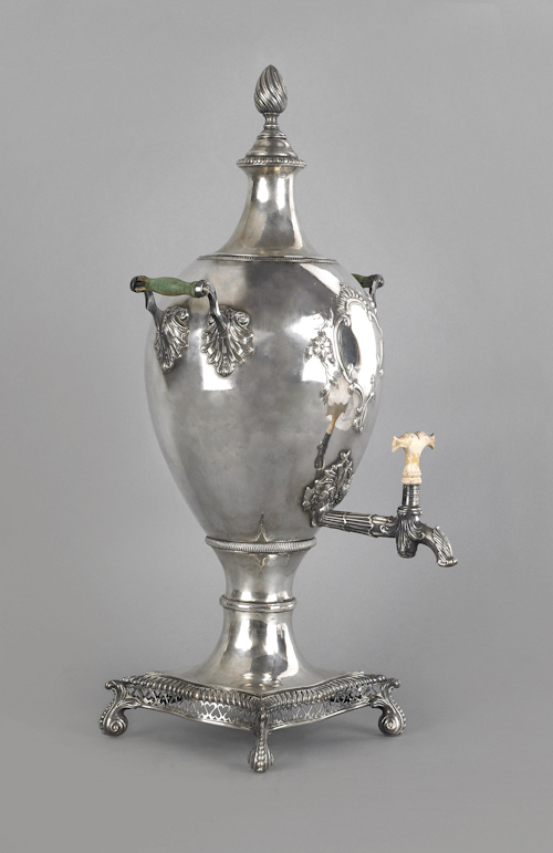 Sheffield plate hot water urn