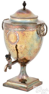 SHEFFIELD PLATE HOT WATER URN,
