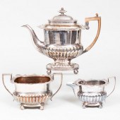 SHEFFIELD PLATE THREE-PIECE TE