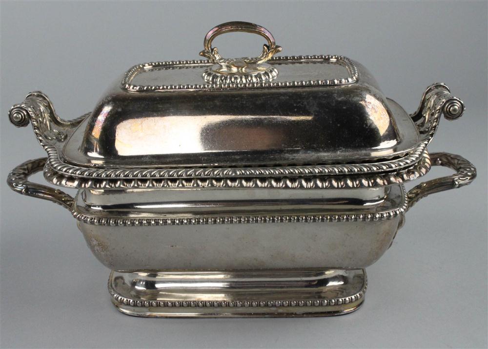 SHEFFIELD PLATED SAUCE TUREEN of