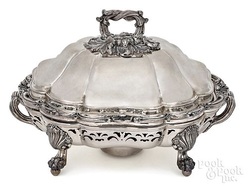 SHEFFIELD PLATED WARMING DISH AND