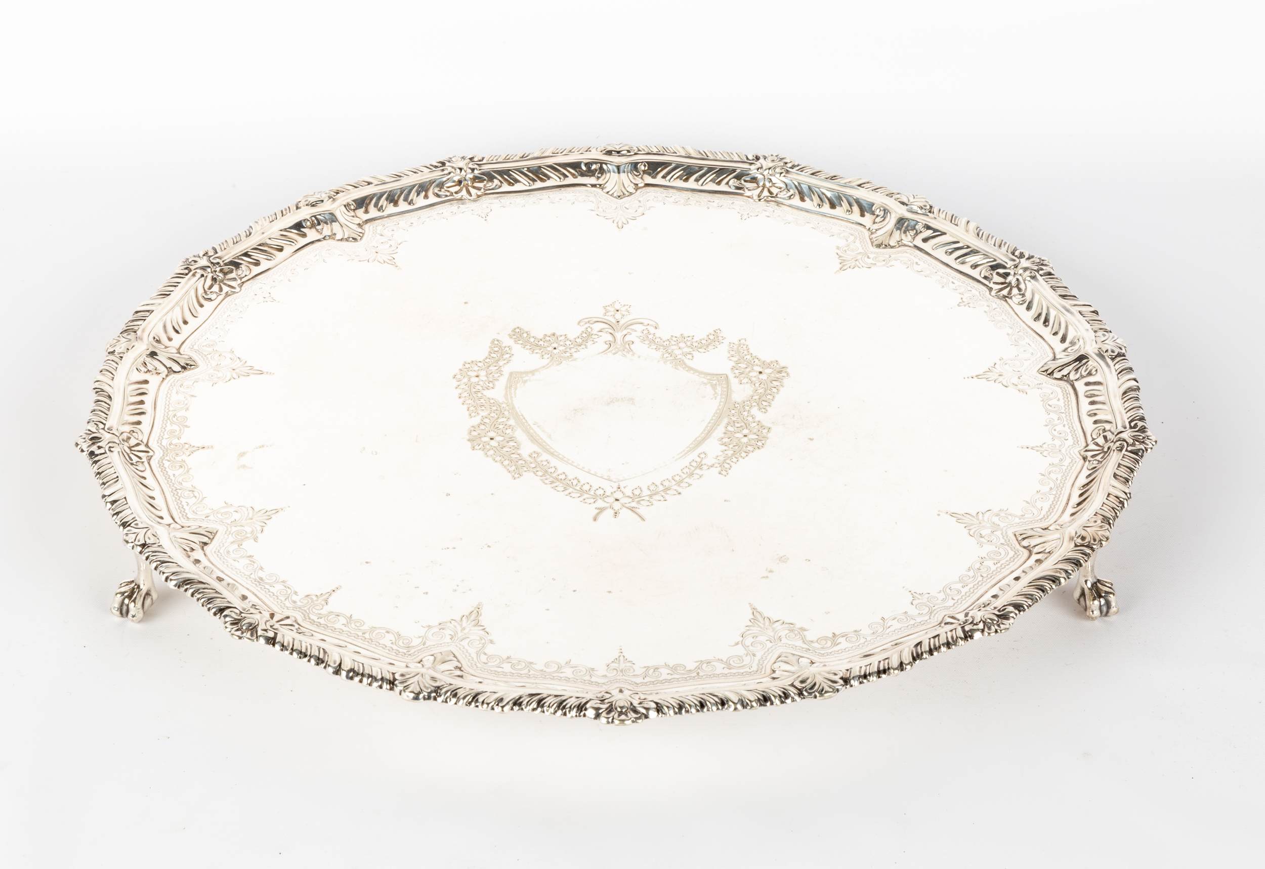 SHEFFIELD SILVER FOOTED TRAY